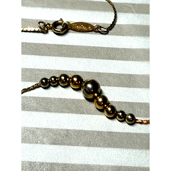 Vintage Signed Napier Graduated Nine Ball Necklace Choker Gold Tone 18" - Picture 7 of 7